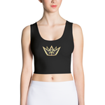 Crowned Queen Black Sublimation Cut & Sew Crop Top