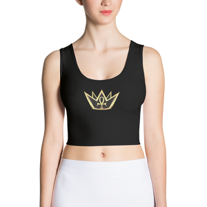 Crowned Queen Black Sublimation Cut & Sew Crop Top
